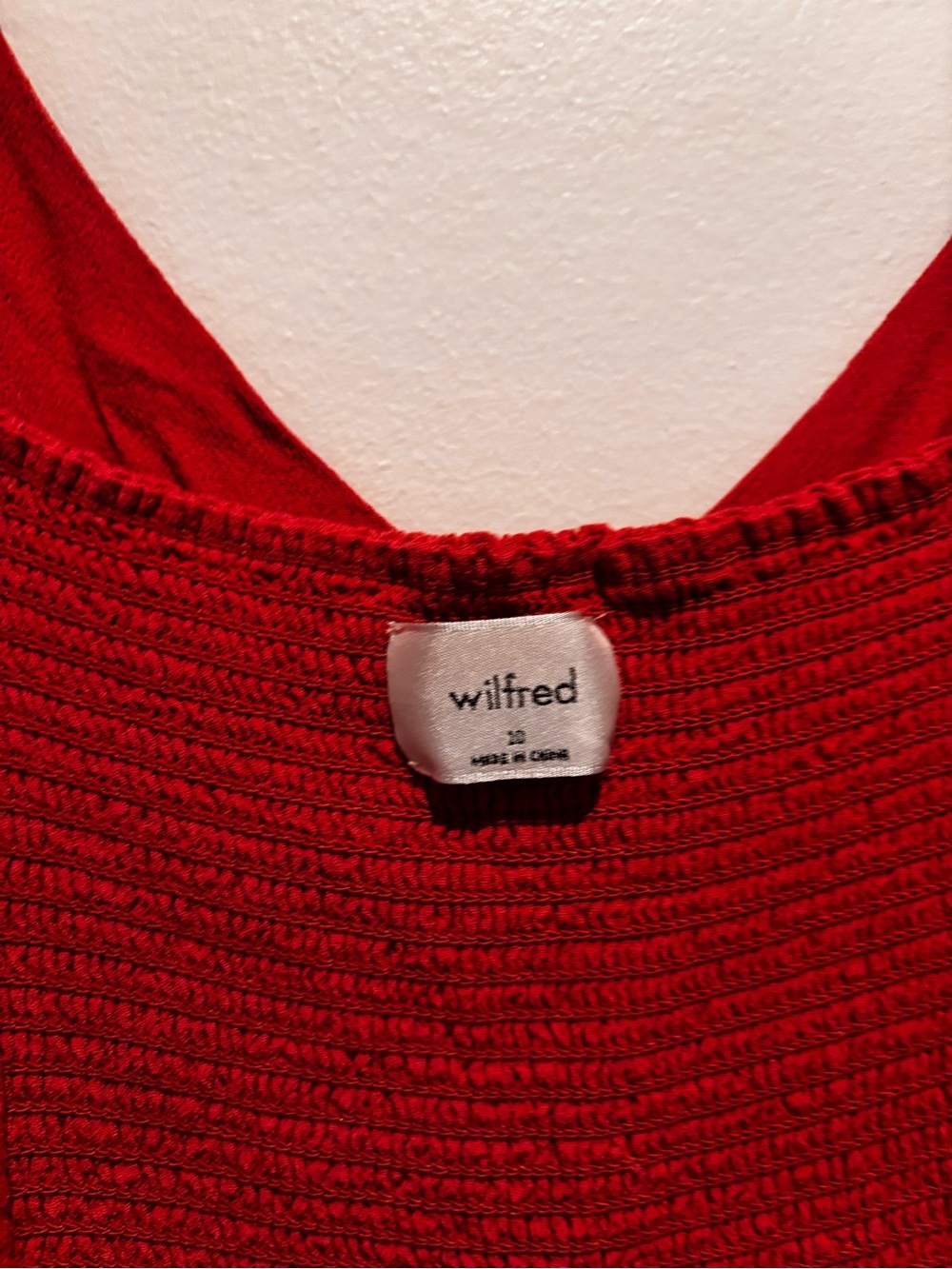 Wilfred Red Ribbed Bandeau Tank Top